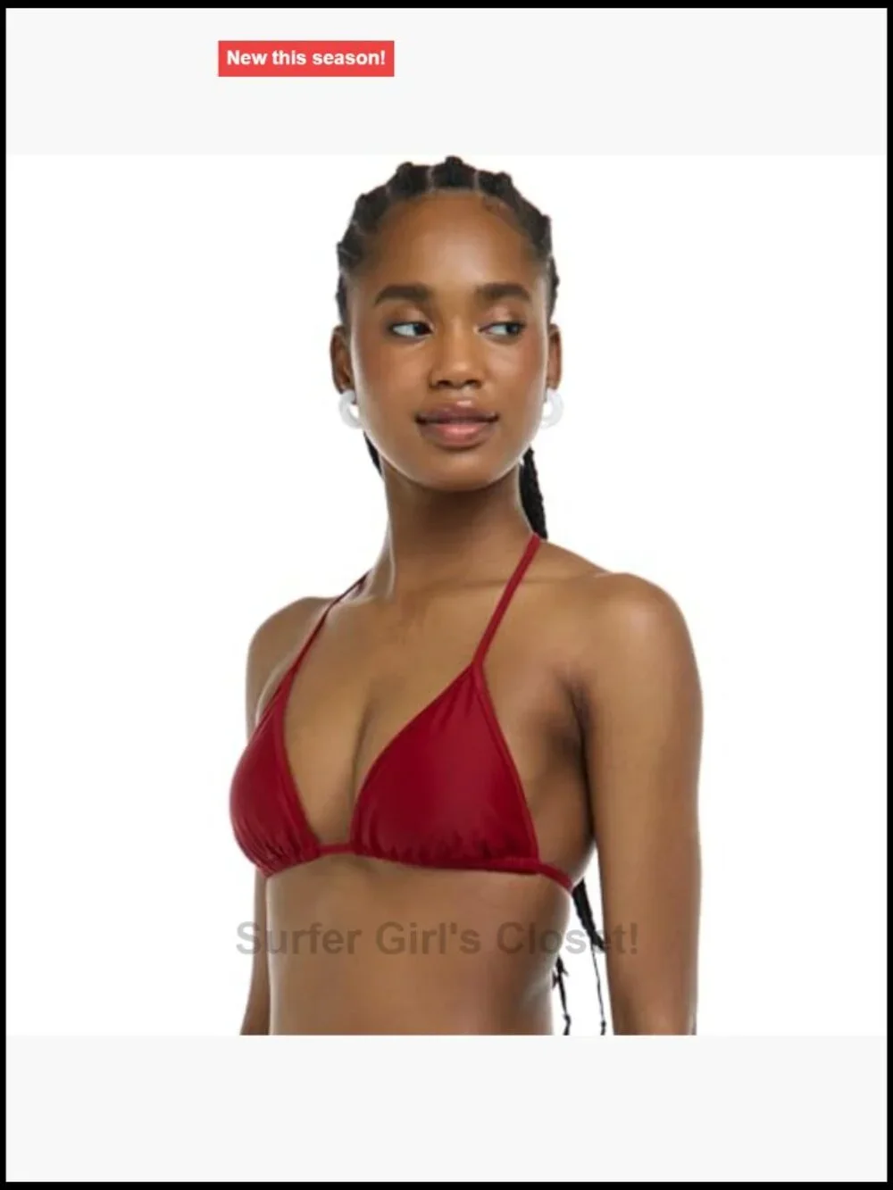 Fixed Triangle Bikini Top with Adjustable 2-Way Back Detail